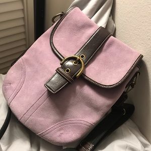 Lilac coach cross body satchel